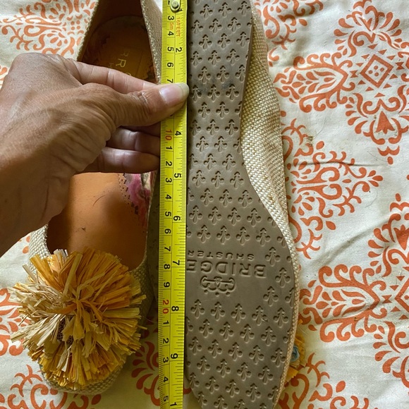 Bridget Shuster Pom Pom raffia ballet flats woven leather straw 9 8.5 - Picture 8 of 11